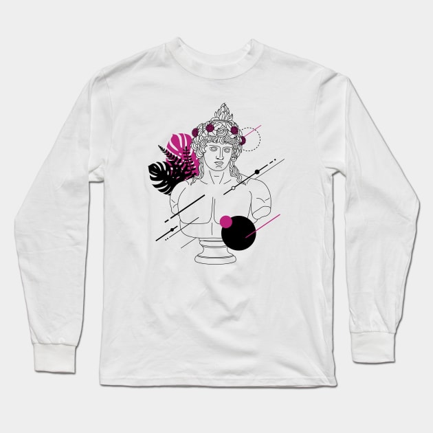 Funny Hipster Dionysus Greek God // Funny Greek Mythology Long Sleeve T-Shirt by SLAG_Creative